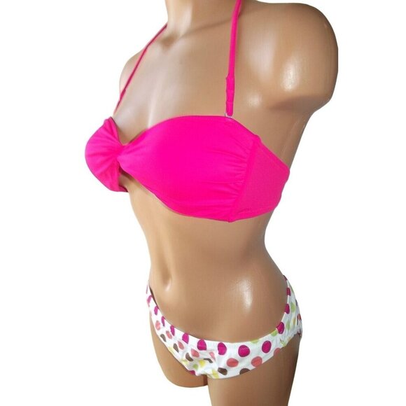 VICTORIA'S SECRET PINK MULTI  2 PIECES SWIMSUIT BATHING‎ SUIT XSM New - Picture 4 of 8
